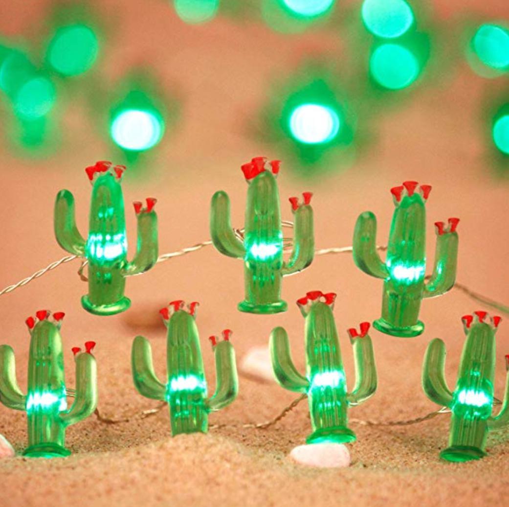 Cactus Succulents String Lights Decoration 10ft 40LEDs Cacti Saguaro