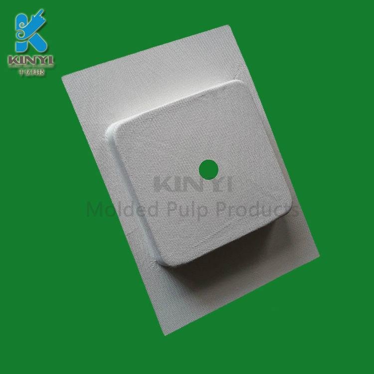 Eco-friendly sugarcane bagasse pulp battery tray molded pulp packaging 2