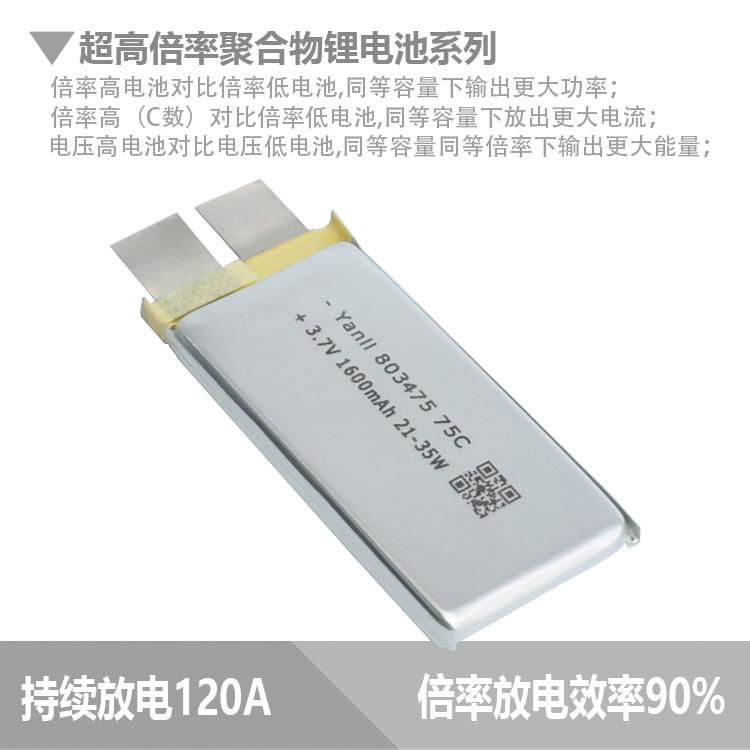 75C超高倍率聚合物鋰電池1600mAh 4