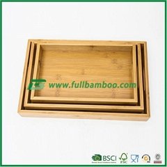 Eco-Friendly Natural Bamboo food serving Trays with Handles, bamboo tray