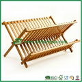 Modern Kitchen Design Bamboo Plate Storage Folding Dish Racks