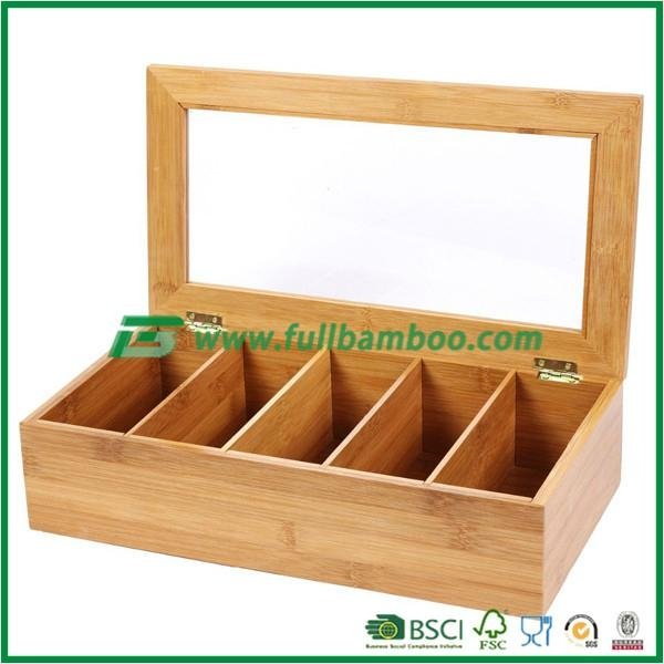 Bamboo Tea Bin,Bamboo Tea Box,Bamboo Storage Orgenizer