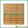 Bamboo Deluxe Shower Floor and Bath Mat - Skid Resistant - Heavy Duty Solid Desi 1