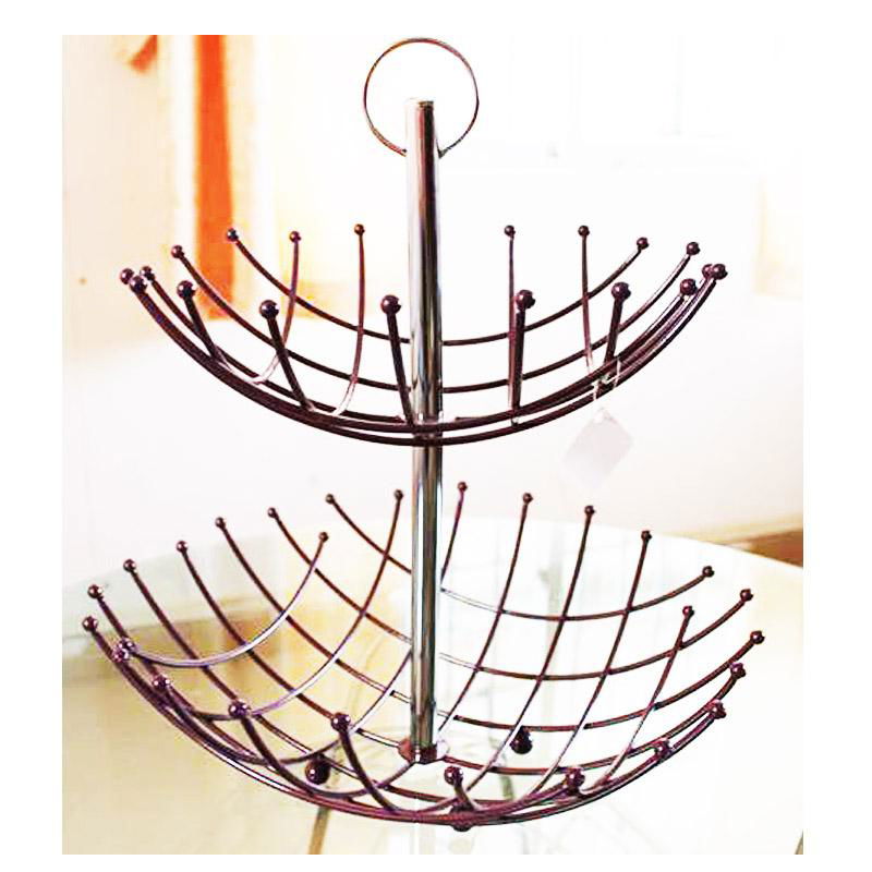 2tier iron fruit basket metal craft 2