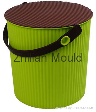 Taizhou new design plastic indoor dustbin mould for sales 4