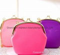 2015 fashion design cute mini candy color silicone chain coin purse 3