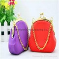 2015 fashion design cute mini candy color silicone chain coin purse 4