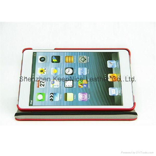 360 degree rotation leather cover case for ipad mini 2 5