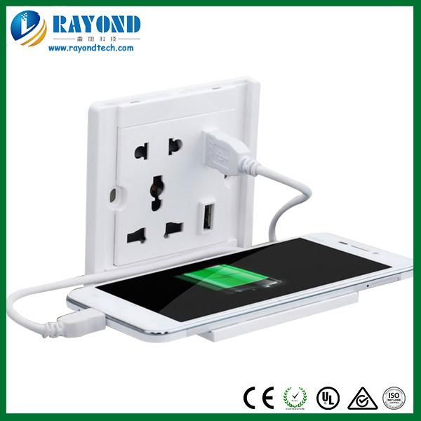 International Dual USB Port Electrical Power Socket  with Mobile Phone Stand