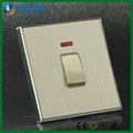 Brushed Chrome Golden Insert 20Amp Double Pole Water Heater Wall Switch