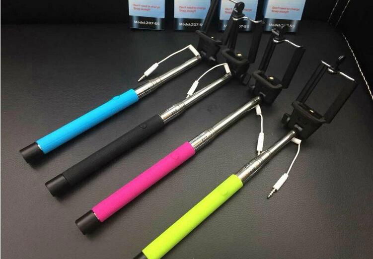 monopod selfie stick with cable,mini cable selfie stick extendable monopod  5