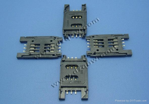 廠家直銷通訊類連接器SIM 6PIN 全塑掀蓋卡座