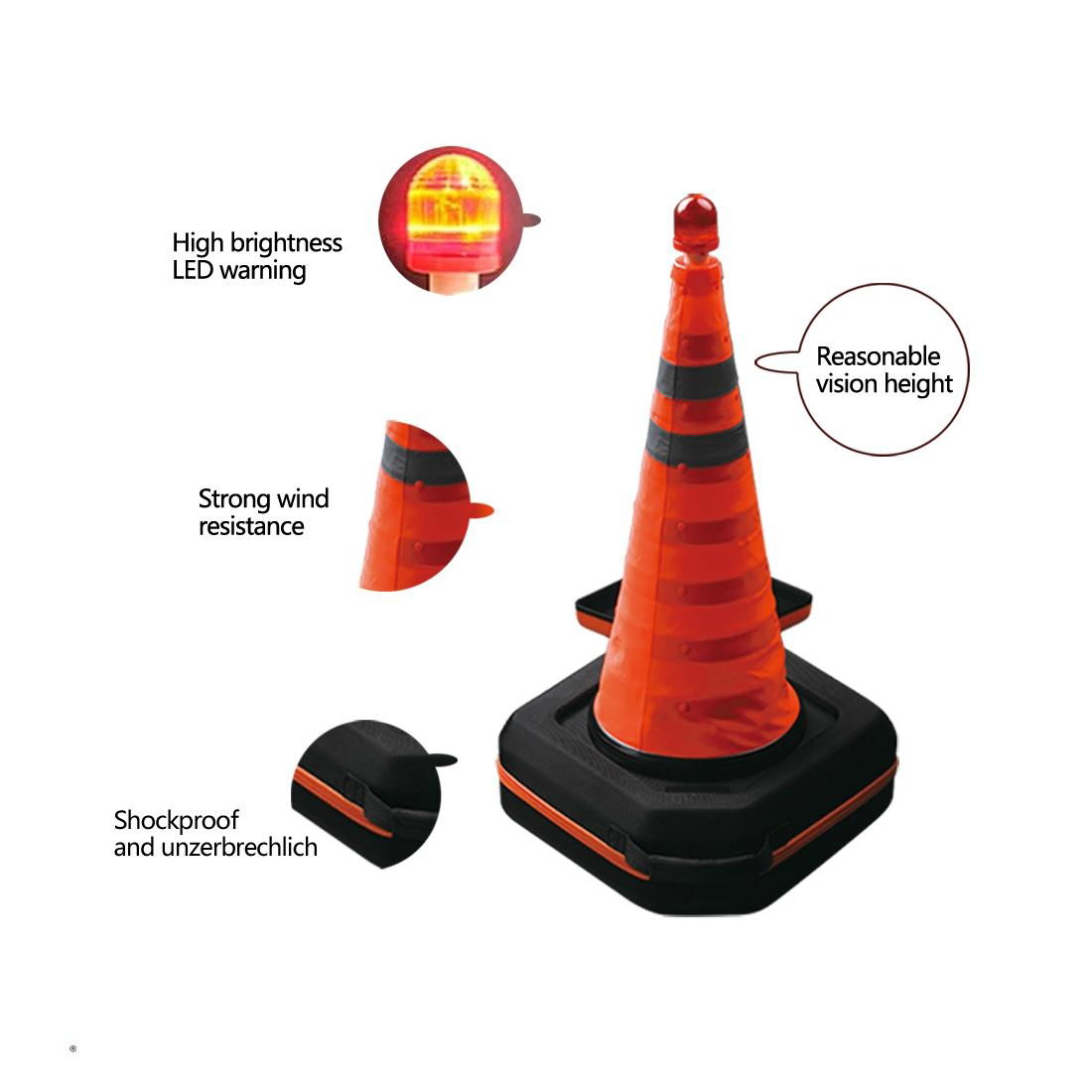 28” Collapsible Traffic Cone With Security Emergency Safety Kit 3