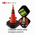 28” Collapsible Traffic Cone With Security Emergency Safety Kit & Auto Tools Ins 4