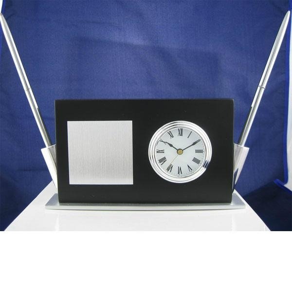 Chass Business Card Holder Desk Clock