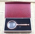 high quality 80mm 4x magnificaton handeld metal gift magnifier 3