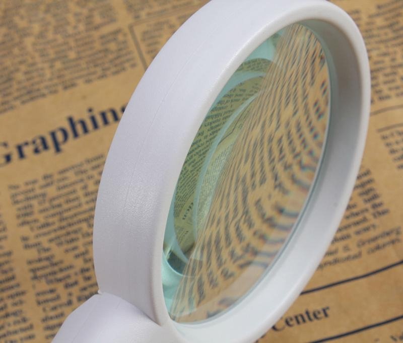 High quality 3x 75mm white ABS frame 2 led handheld magnifier 4