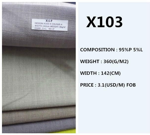 Design X103 95%Polyester &5%linen upholstery fabric 2