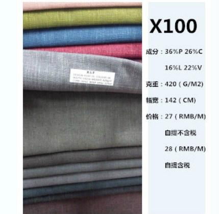 x100 36%polyester16%linen26%Cotton22%Viscose upholstery fabric