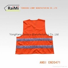 Double Reflective Tape Hi-Via Safety Vest For Adults