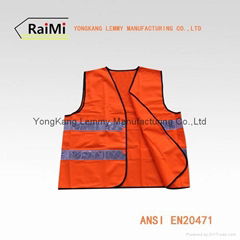 Double Reflective PVC High-Visibility Zipper Safety Vest For Adults