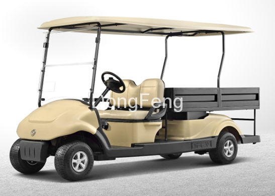 electric utility golf cart with cargo box