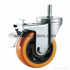 5 In. Polyurethane Stem Swivel Caster with Brake