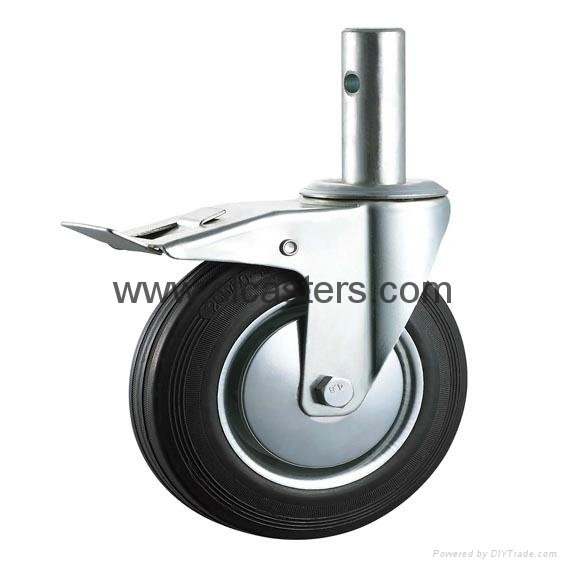 Scaffolding caster adjustable locking caster wheels