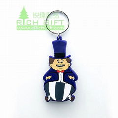 rubber soft pvc keychain