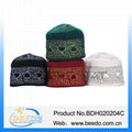 Hot sale Koofi embroidery muslim prayer caps crochet muslim prayer cap 1