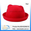 Top quality wool felt party bowler hat with ears 2