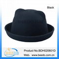 Top quality wool felt party bowler hat with ears 3