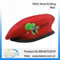 Fashion custom wholesale female wool felt military berets for ladies 1