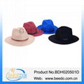 Handmade women wool felt hat wide brim