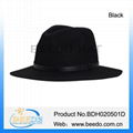 Handmade women wool felt hat wide brim mens fedora hats for women 2