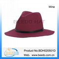 Handmade women wool felt hat wide brim mens fedora hats for women 4