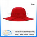 New products 2015 red women's wool felt wide brim floppy hat for ladies 5