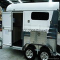 china deluxe fiberglass roof slant load horse trailer  for sale