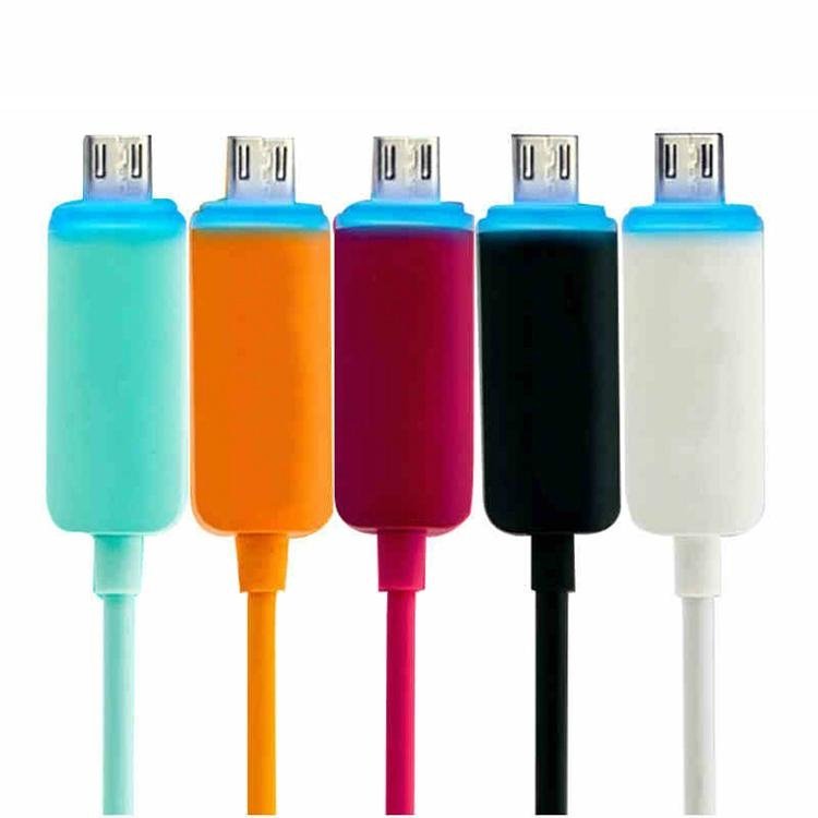 Colorful Led Light Sync Charger Micro USB Cable for Android Smart phones 3