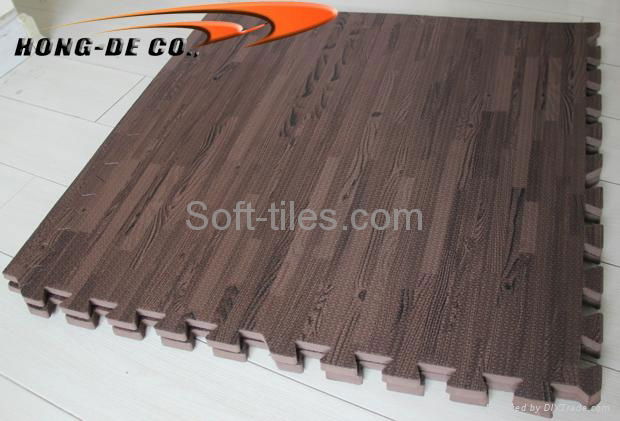 Soft Wood grain foam floor mat non-toxic, softer Europe and USA passing EN71 4