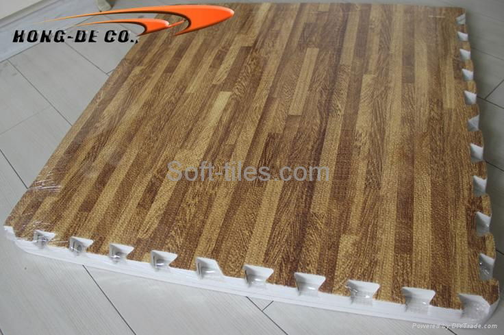 Soft Wood grain foam floor mat non-toxic, softer Europe and USA passing EN71 5