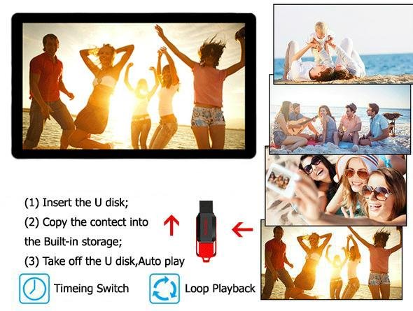 19″~ 65″ Full size digital LED LCD advertising display player Split Screen wall  5