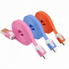 2015 Colorful Flat USB Cable For Mobile Phone