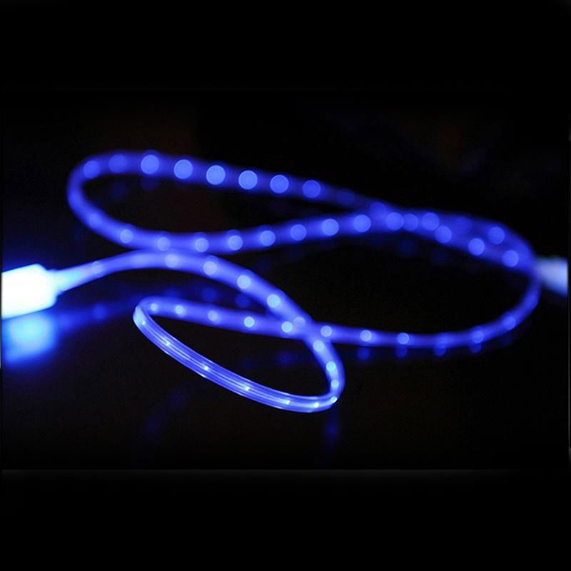 Hot selling charging & sync visible led light USB cable