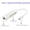 USB 3.1 type c to 3 ports usb2.0 hub with USB LAN Port