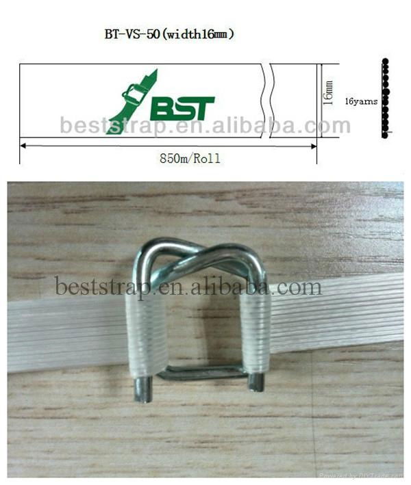 BST China Manufacturer 16mm High strength embossed green Polyester cord strap 5