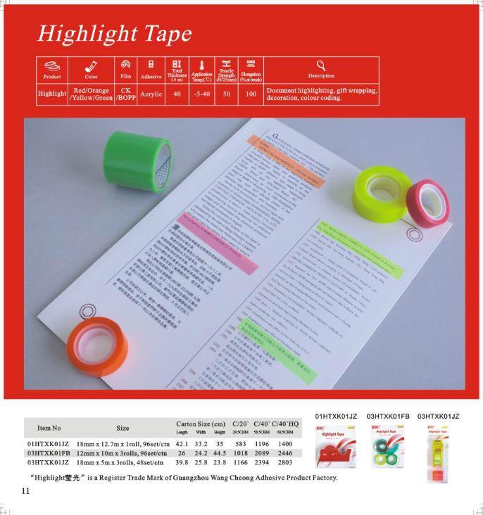 Highlight tape