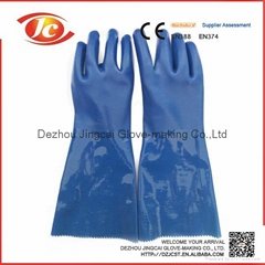  blue sandy pvc gloves for hot marketing