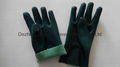 green  sandy  Anti-oil pvc gloves