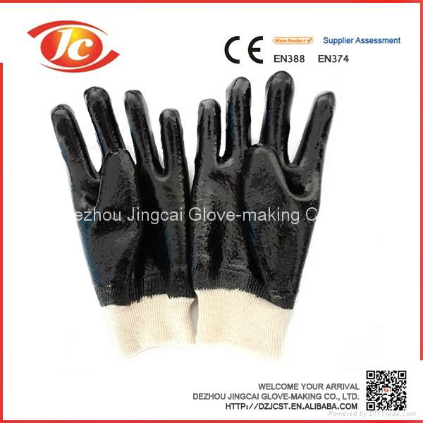 26cm kintting wrist  black work PVC gloves  2